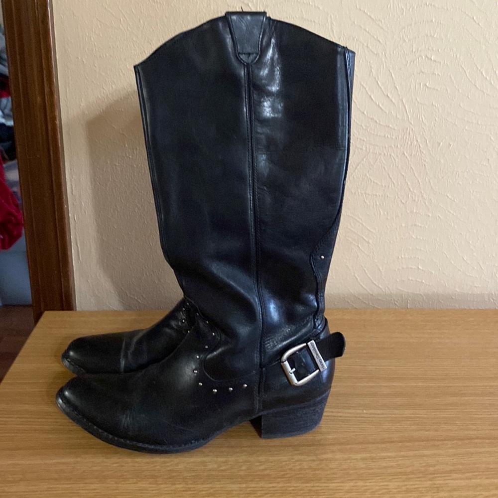 Harley Davidson Dusty Back Leather After Riding Heeled Boot Size 8.